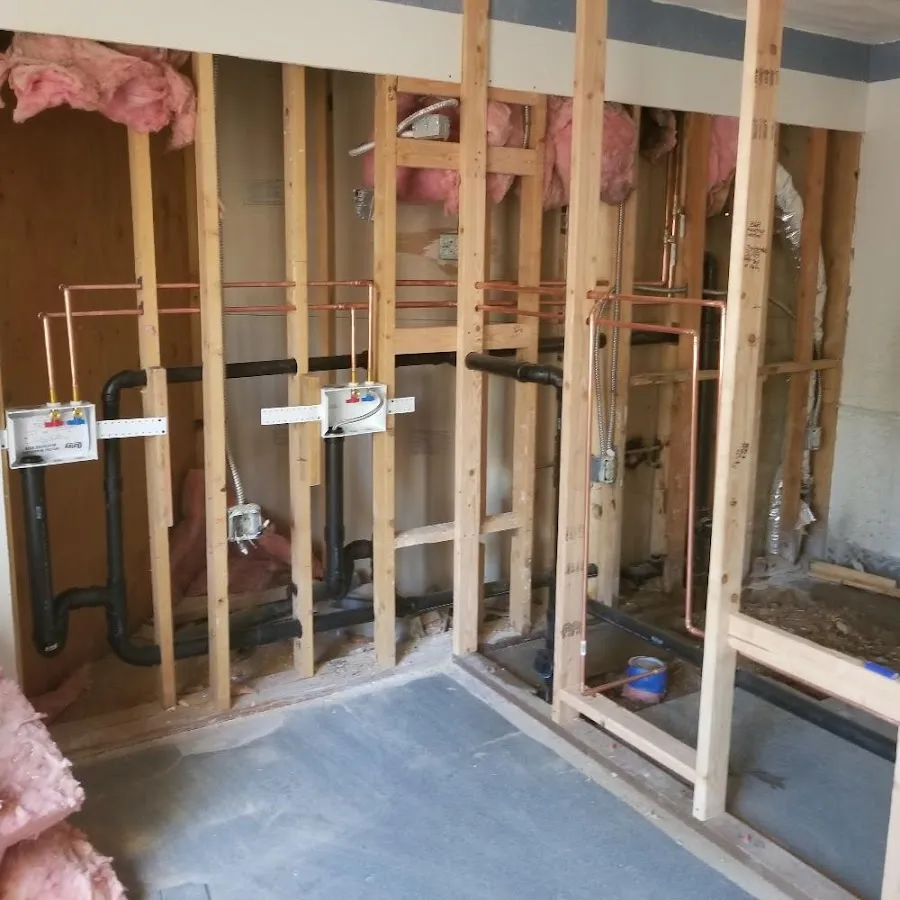 Copper pipe rough-in and plumbing installation in Madison Heights